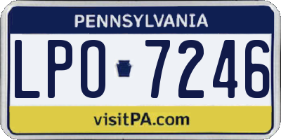 PA license plate LPO7246