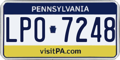 PA license plate LPO7248