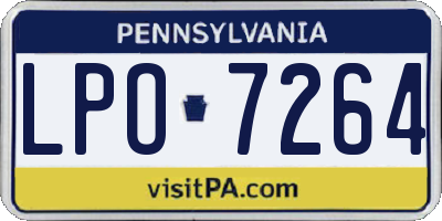 PA license plate LPO7264
