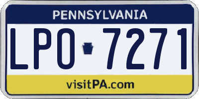 PA license plate LPO7271