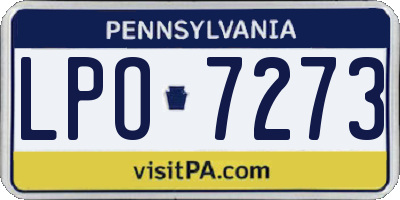 PA license plate LPO7273