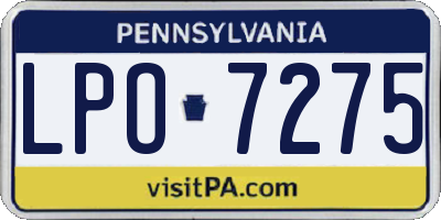 PA license plate LPO7275