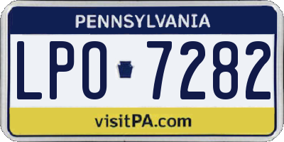 PA license plate LPO7282