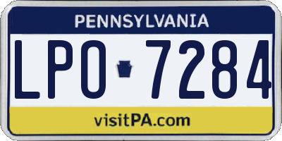 PA license plate LPO7284