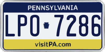 PA license plate LPO7286