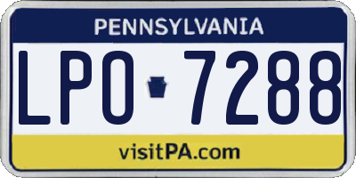 PA license plate LPO7288
