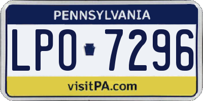 PA license plate LPO7296