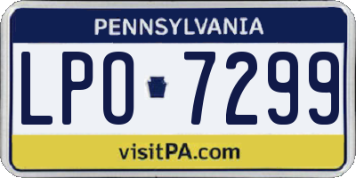 PA license plate LPO7299