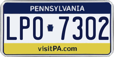 PA license plate LPO7302