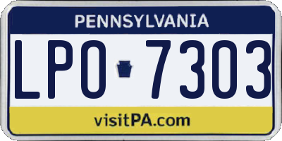 PA license plate LPO7303