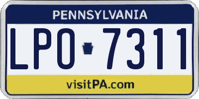 PA license plate LPO7311
