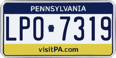 PA license plate LPO7319