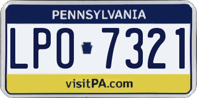 PA license plate LPO7321