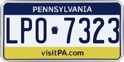 PA license plate LPO7323