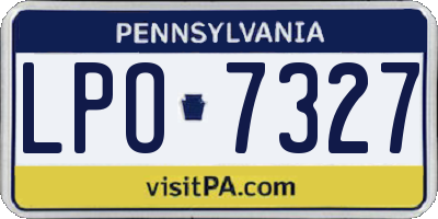 PA license plate LPO7327