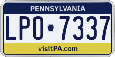PA license plate LPO7337