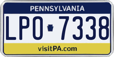 PA license plate LPO7338