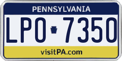 PA license plate LPO7350