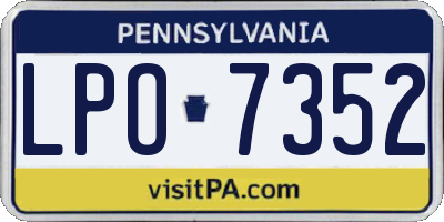 PA license plate LPO7352