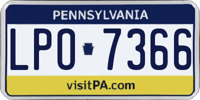 PA license plate LPO7366