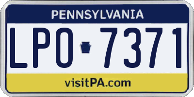 PA license plate LPO7371