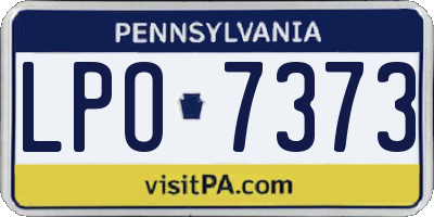 PA license plate LPO7373