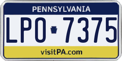 PA license plate LPO7375