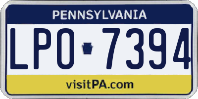 PA license plate LPO7394