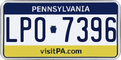 PA license plate LPO7396
