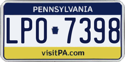 PA license plate LPO7398
