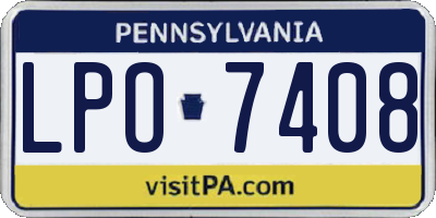 PA license plate LPO7408