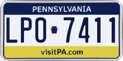 PA license plate LPO7411