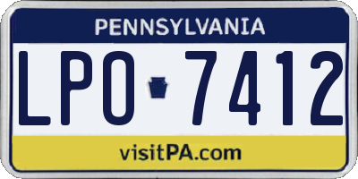 PA license plate LPO7412