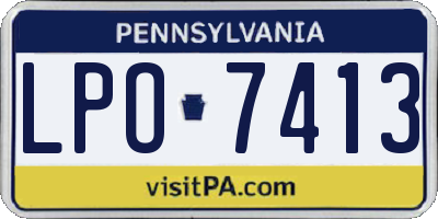 PA license plate LPO7413