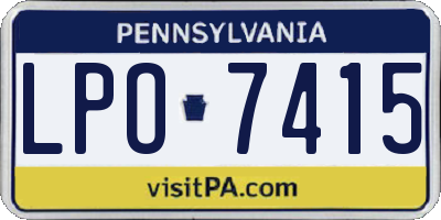 PA license plate LPO7415