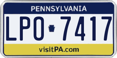 PA license plate LPO7417