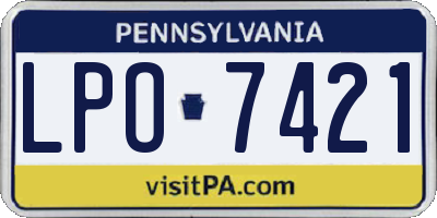 PA license plate LPO7421