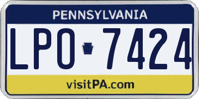 PA license plate LPO7424