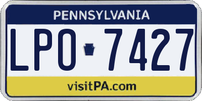 PA license plate LPO7427