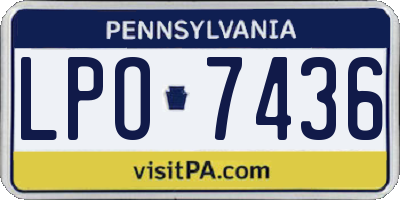 PA license plate LPO7436