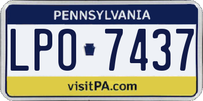 PA license plate LPO7437