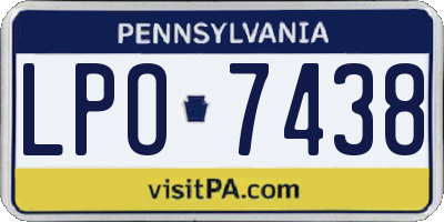 PA license plate LPO7438