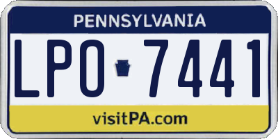PA license plate LPO7441