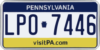 PA license plate LPO7446