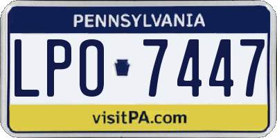 PA license plate LPO7447