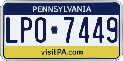 PA license plate LPO7449