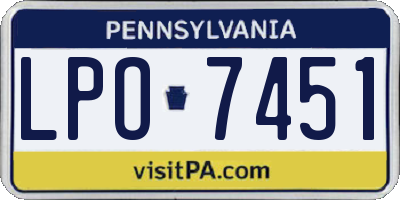 PA license plate LPO7451