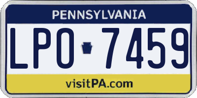 PA license plate LPO7459