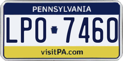 PA license plate LPO7460