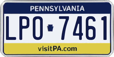 PA license plate LPO7461